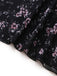Robe Noir Floral Dos Nu Dos Nu Midi Années 1970 5