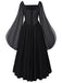 Robe Mousseline Col Carré Basque Taille Années 1940 4