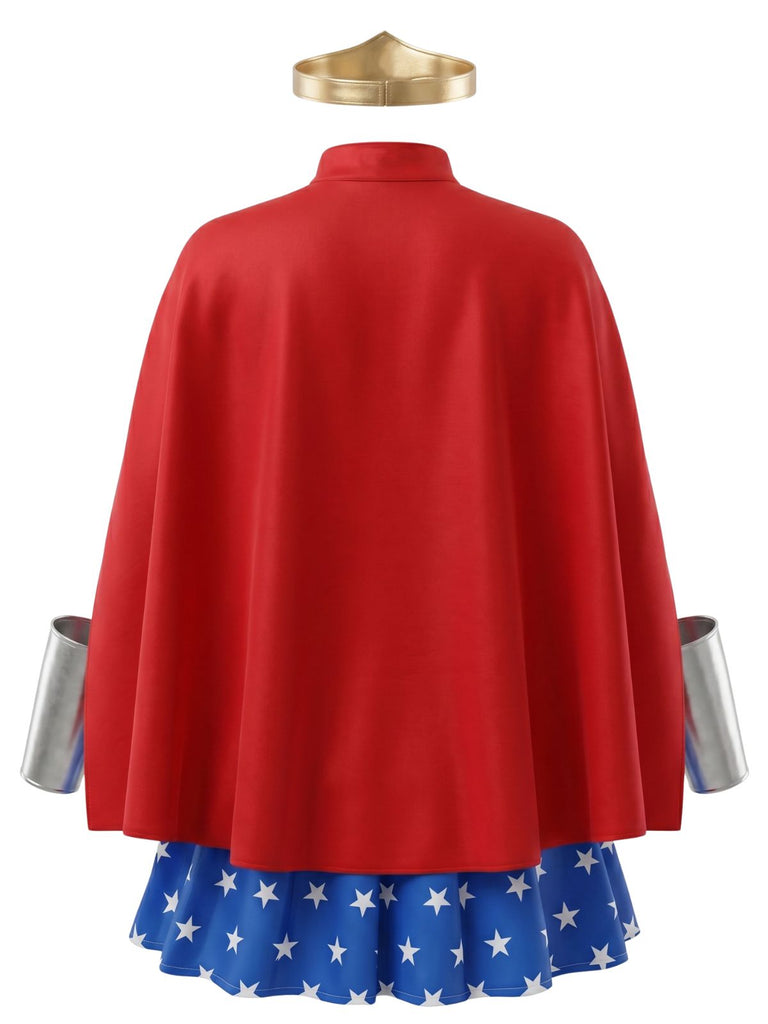 Robe Multicolore Wonder Woman Complete Halloween Cosplay Costume Années 1950 3