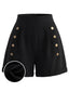 Short noir taille haute double boutonnage années 50