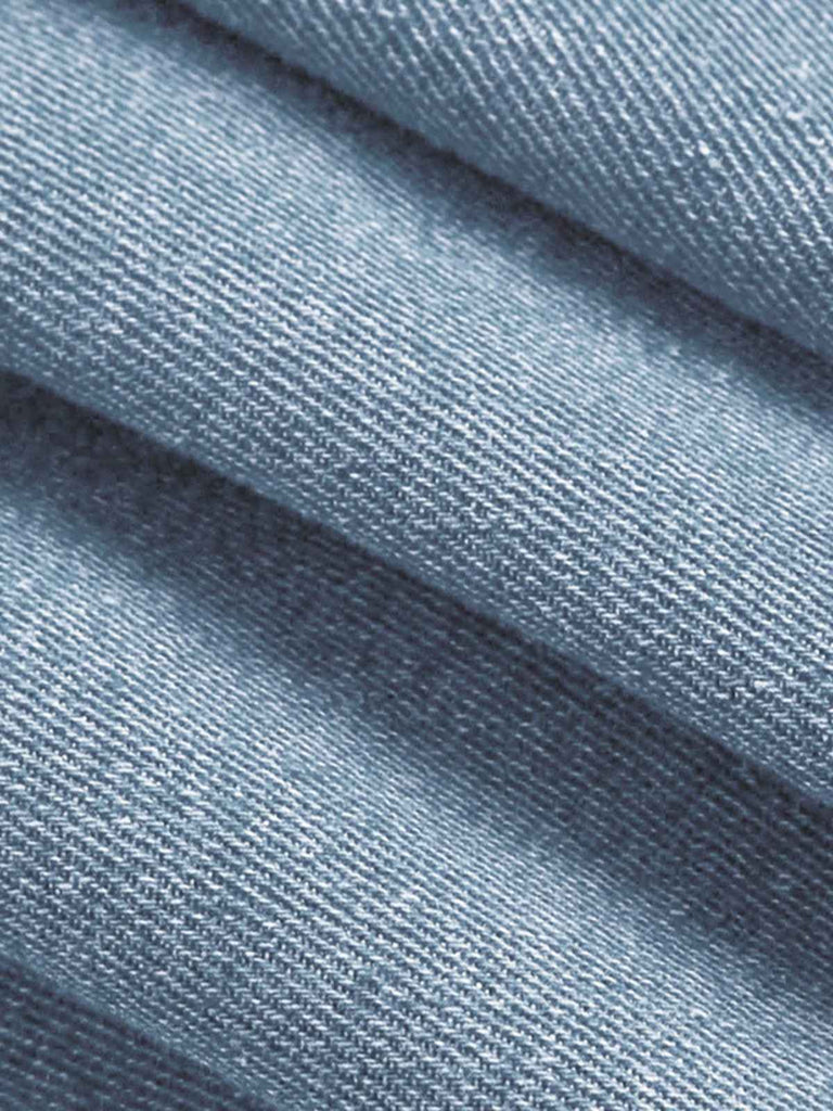Robe Bleu Claire Bretelles Fines Corset Denim Années 1950