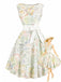 [Prévente] Robe Rockabilly Sans Manches Floral Aquarelle Chartreuse Années 1950