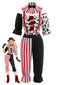 Ensemble de cosplay clown effrayant rouge Halloween années 1940