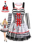Ensemble robe et costume d'arlequin bouffon pour Halloween années 1980