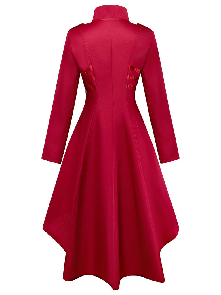 Veste smoking médiévale à col montant et ourlet asymétrique années 1940
