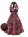 Robe Rouge Cachemire Dos Nu Ligne A Années 1970