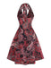 Robe Rouge Cachemire Dos Nu Ligne A Années 1970 3