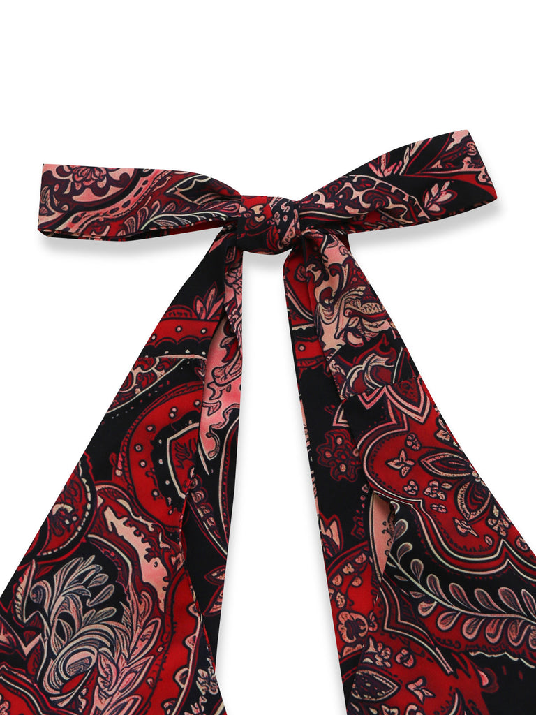 Robe Rouge Cachemire Dos Nu Ligne A Années 1970 7