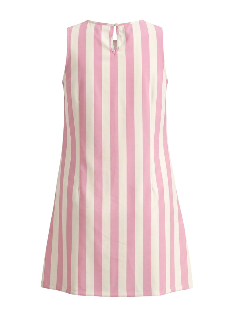 Robe Rayé Sans Manches Ligne A Mini Années 1960 7