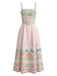 Pale Pink 1950s Floral Cami Classic Dress