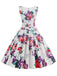 Robe Sans Manches Floral Surplis Évasé Années 1950 5