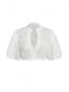Top Court en Dentelle Florale Transparente Blanc Années 1950