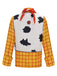 Chemise de cowgirl shérif à carreaux avec gilet pour Halloween années 1980