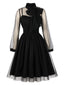 Robe en Tulle Transparent avec Nœud Années 1950