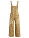Salopette verte à Jambes Larges Florale Denim Années 1940