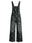 Salopette noire à Jambes Larges Florale Denim Années 1940