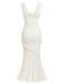 White 1930s Mermaid Bodycon Classic Dress 3