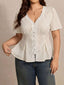 [Grande Taille] Blouse blanche pois basque et bordure dentelle années 50