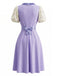 Robe de cosplay à fleurs, manches bouffantes et cœur appliqué années 1950