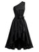 [Prévente] Ensemble 2PCS robe gothique noire asymétrique à nœud avec superposition amovible années 1940