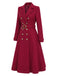 [Prévente] Manteau lie-de-vin croisé et ceinturé années 1930