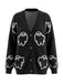 Cardigan d’Halloween en maille boutonnée à motif fantômes années 1970