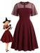 Robe Transparent Filet Manches Papillon Évasé Années 1950