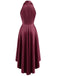 Robe en satin dos nu Halter à col V, nœud à la taille et ourlet asymétrique années 1950
