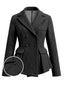Veste ajustée gris foncé à basque et double boutonnage années 1950