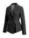 Veste ajustée gris foncé à basque et double boutonnage années 1950
