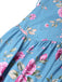 [Prévente] Robe bleue à fleurs, col en dentelle et ceinture années 1950