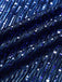 [Prévente] Combinaison bleue scintillante à perles, sequins, découpes croisées et jambes larges années 1970