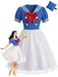 Robe Blanc et Bleu Marin Tulle Halloween Cosplay Années 1950