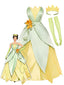 [Prévente] Ensemble de costume princesse Fée des bois satin vert pétales forme feuilles années 1950