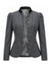 Veste ajustée gris foncé à col montant et boutons années 1950