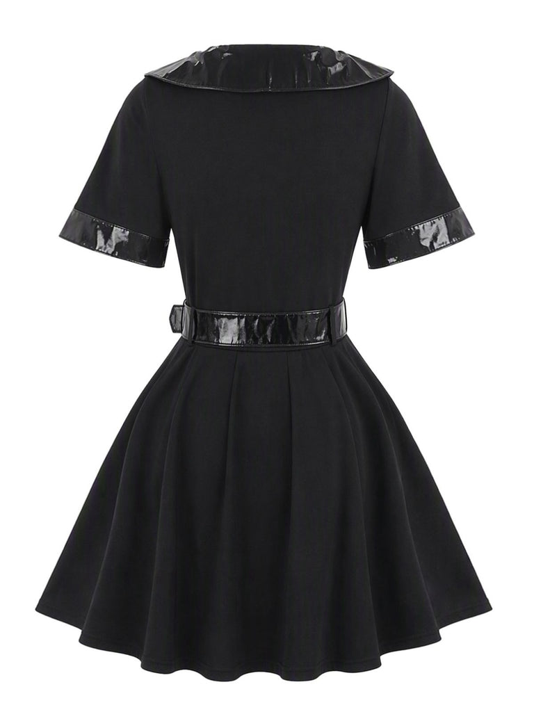 Ensemble mini-robe de policier noir années 50