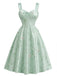 [Prévente] Ensemble 2PCS robe satinée à fleurs et col cœur avec veste boléro années 1940