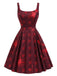 [Prévente] Robe lie-de-vin d’Halloween à cœurs et taches de sang années 1950