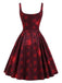[Prévente] Robe lie-de-vin d’Halloween à cœurs et taches de sang années 1950