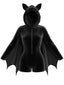 Combishort noir d’Halloween ailes de chauve-souris années 1960