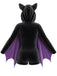 Combishort noir d’Halloween ailes de chauve-souris en Velours à Capuche années 1960
