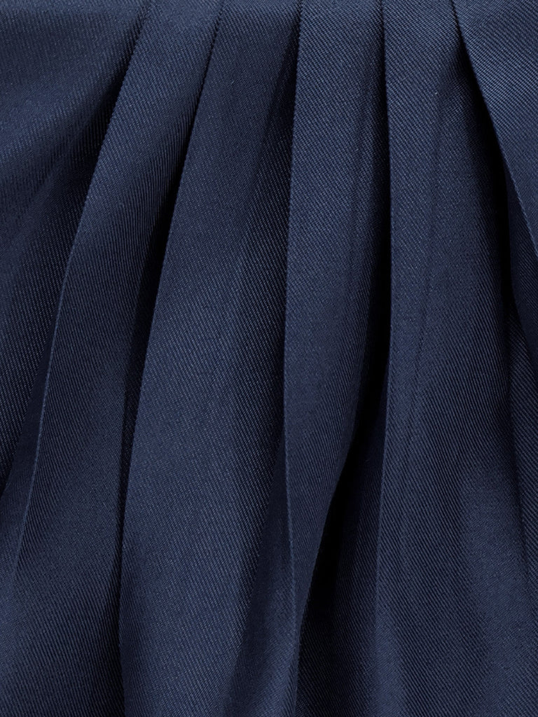 Robe bleu marine plissée de cosplay reine avec cape années 1970