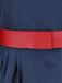 Robe bleu marine plissée de cosplay reine avec cape années 1970