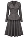[Prévente] Ensemble 2 pièces gris foncé : top blazer et jupe années 1940