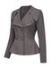 [Prévente] Ensemble 2 pièces gris foncé : top blazer et jupe années 1940