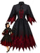 [Prévente] Robe vampire noire et rouge à ailes de chauve-souris et laçage années 1950