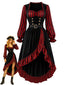 [Prévente] Robe corset pirate pour Halloween ourlet volants années 60