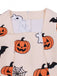Robe d’Halloween beige à col carré et ourlet en dentelle années 1950
