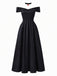 Robe longue noire de reine Joker à épaules dénudées pour Halloween Années 1970 - 2