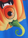 Robe évasée d’Halloween à citrouilles, col pétale et manches longues années 1950
